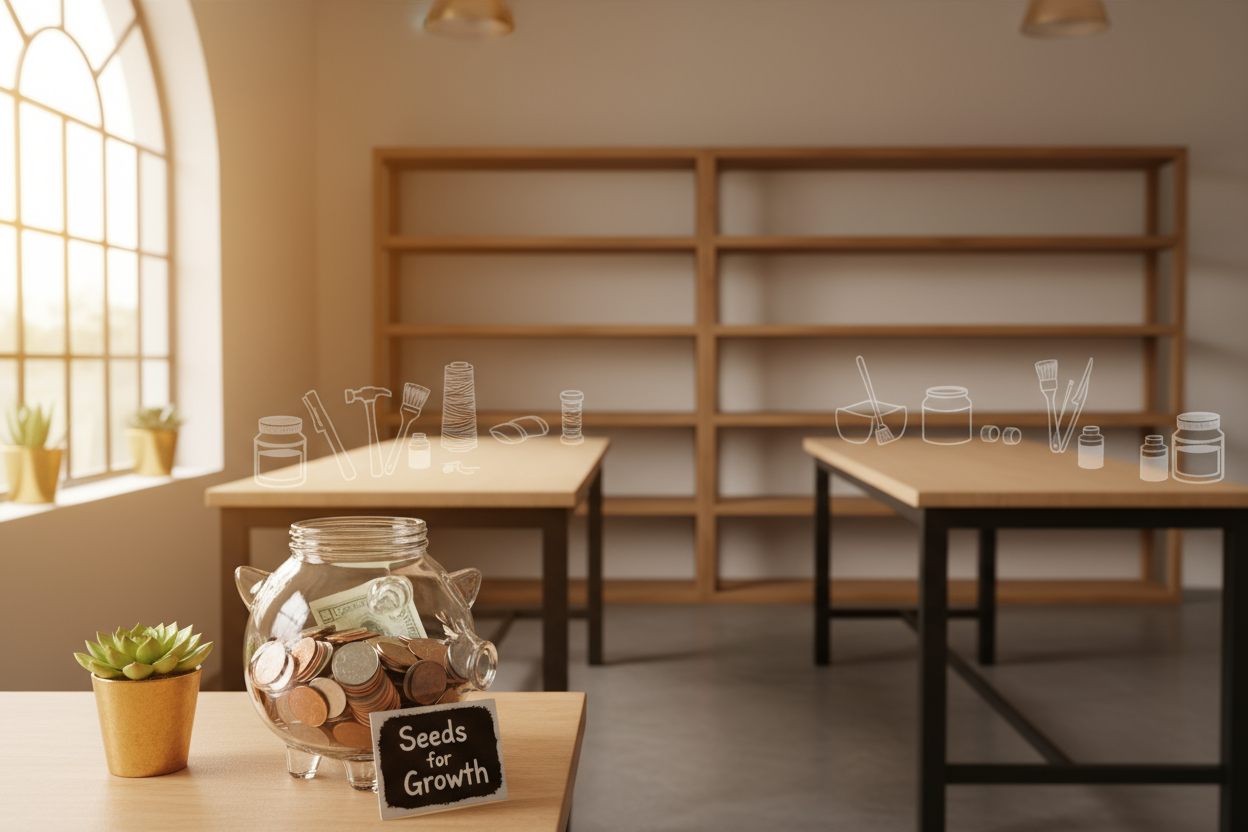 i need something to put as the image for the listing for people to contribute to my small business to help buy new equipment and supplies