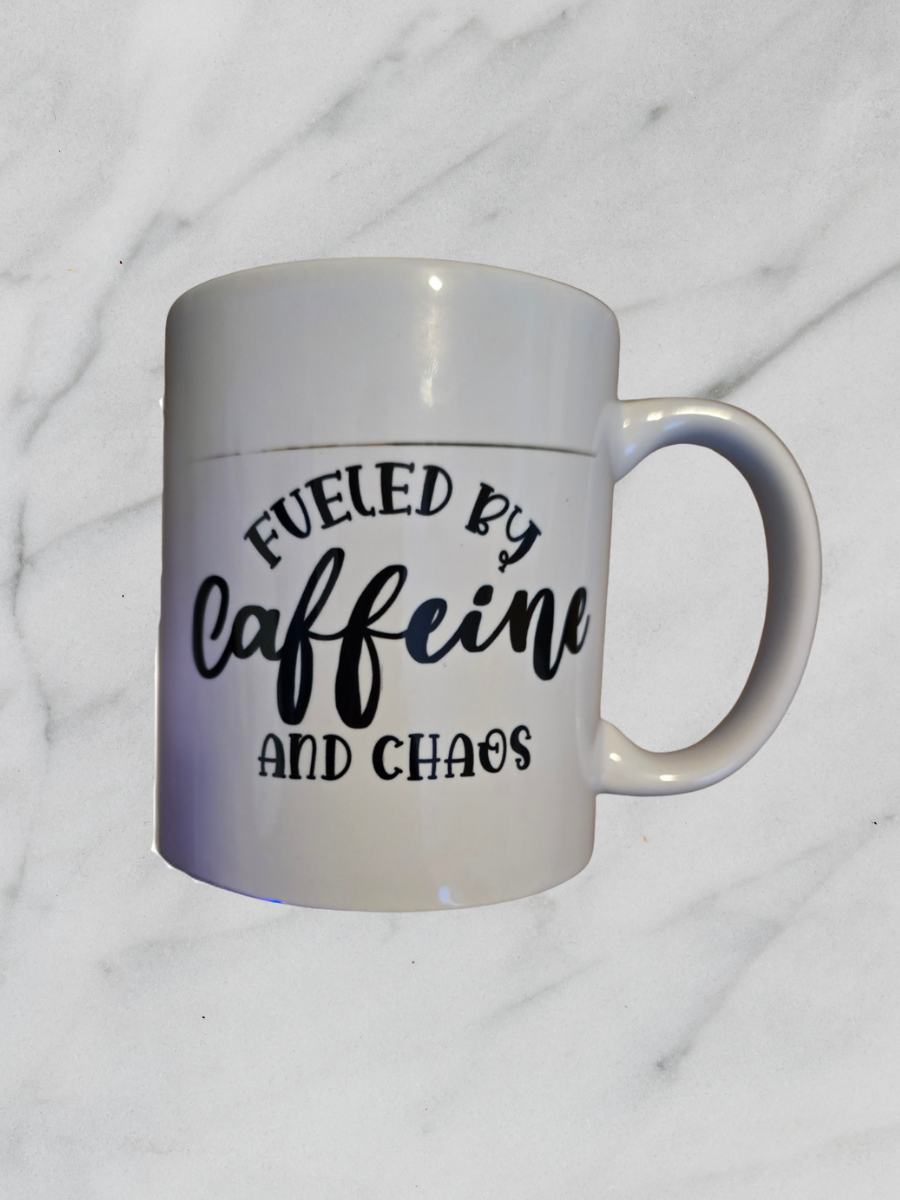 Fueled by Caffeine & Chaos Mug – Imperfect